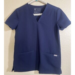 Figs Technical Collection Shirt Womens XS Scrub Top Uniform Navy 2 Pocket FW1100
